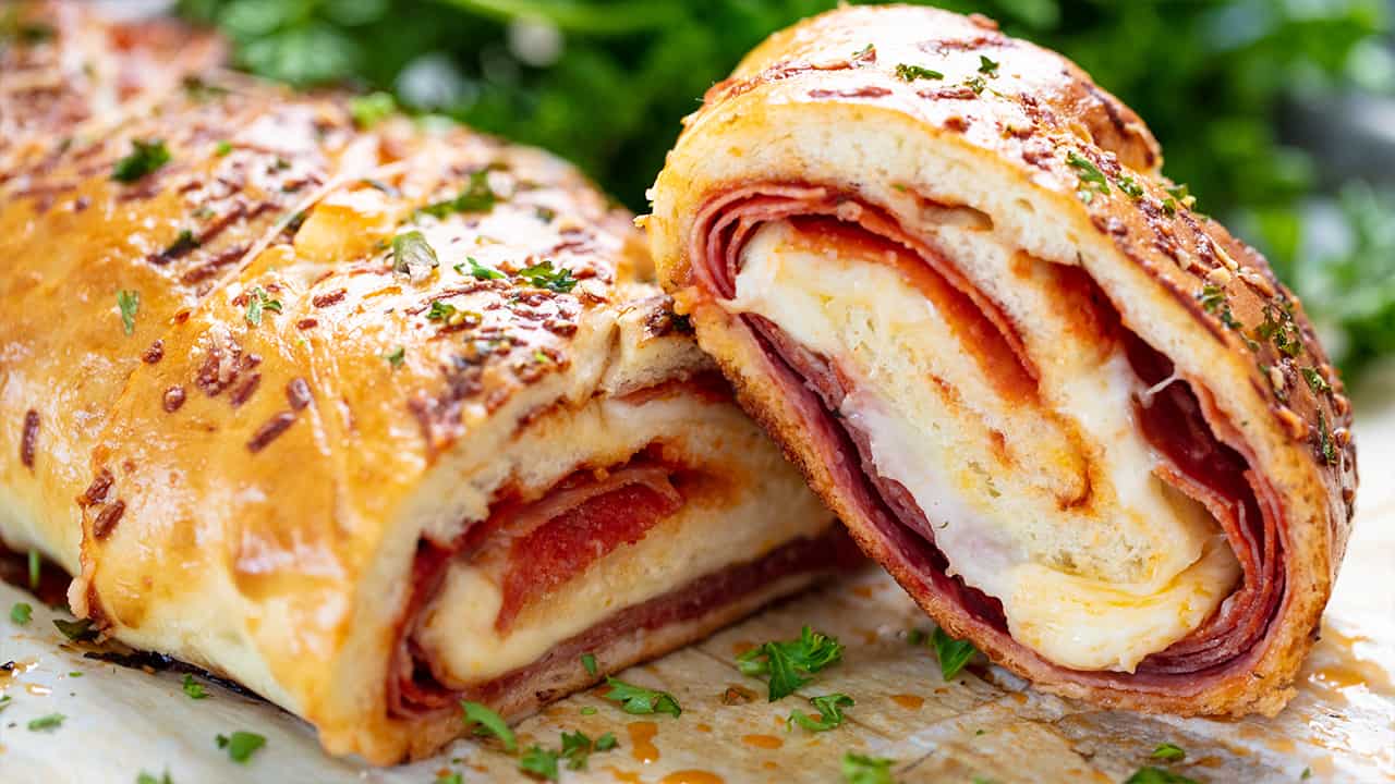 Perfect Stromboli: Meat, Melty Cheese, & No Sauce Inside!
